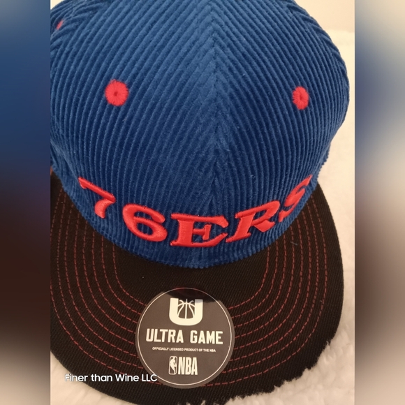 New Men's Philadelphia 76ers Ultra Game blue, black, and red snapback cap. OS - Picture 2 of 6